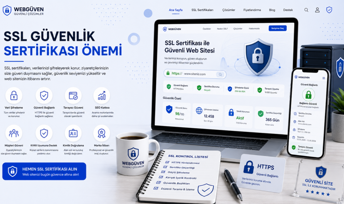 SSL güvenlik sertifikası, SSL sertifikası, güvenli web sitesi, web site güvenliği, HTTPS kullanımı, SEO uyumlu web sitesi, profesyonel web sitesi