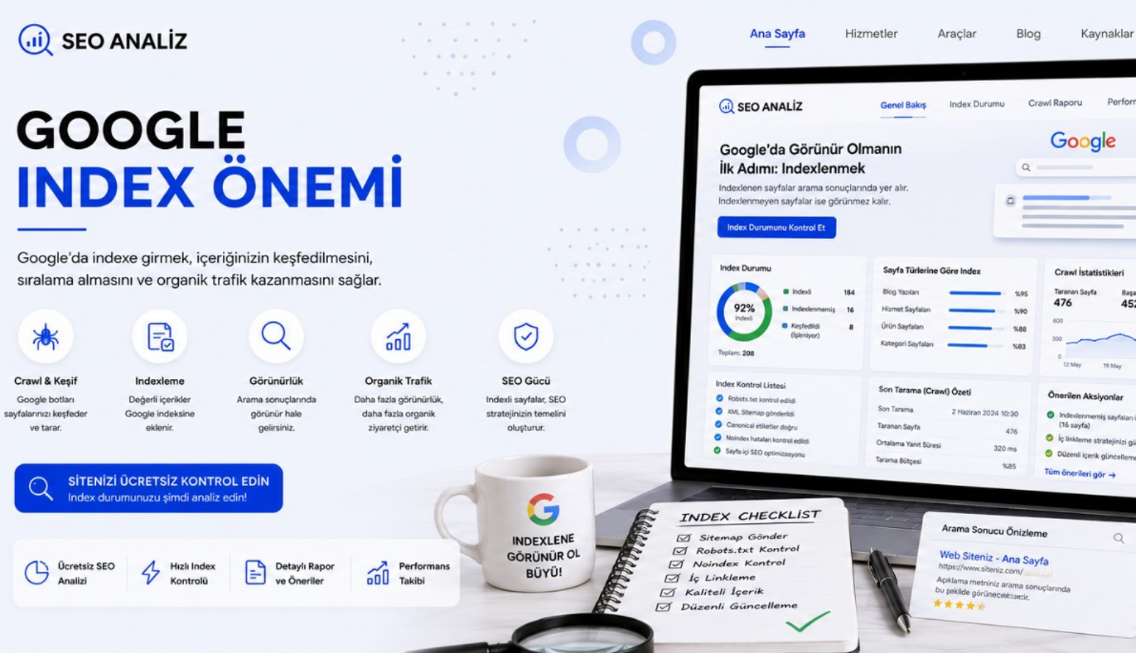 Google index, Google index önemi, Google index alma, web sitesi index alma, SEO index kontrolü, Google index sorunu, SEO uyumlu web sitesi, teknik SEO