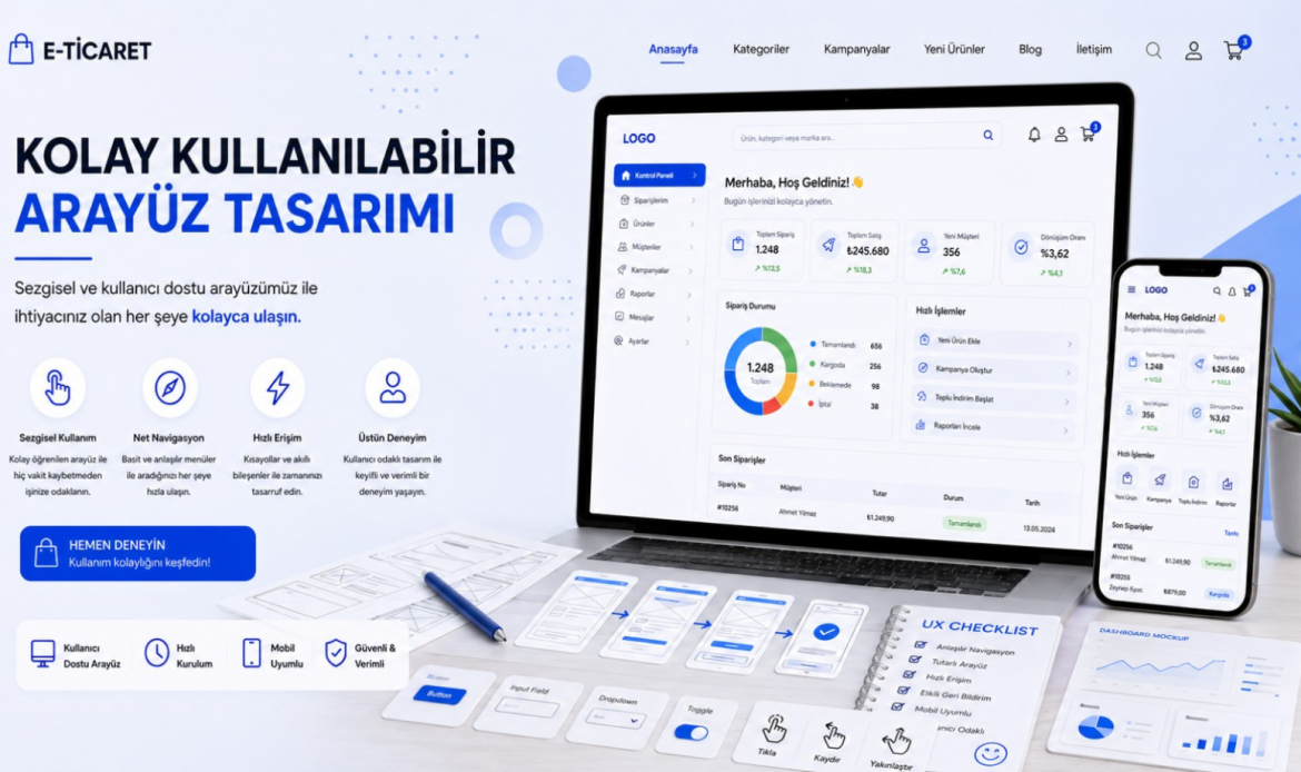 kolay kullanılabilir arayüz, kullanıcı dostu arayüz, kullanıcı deneyimi, web sitesi, web tasarım, kurumsal web sitesi, profesyonel web sitesi, mobil uyumlu web sitesi, SEO uyumlu web sitesi