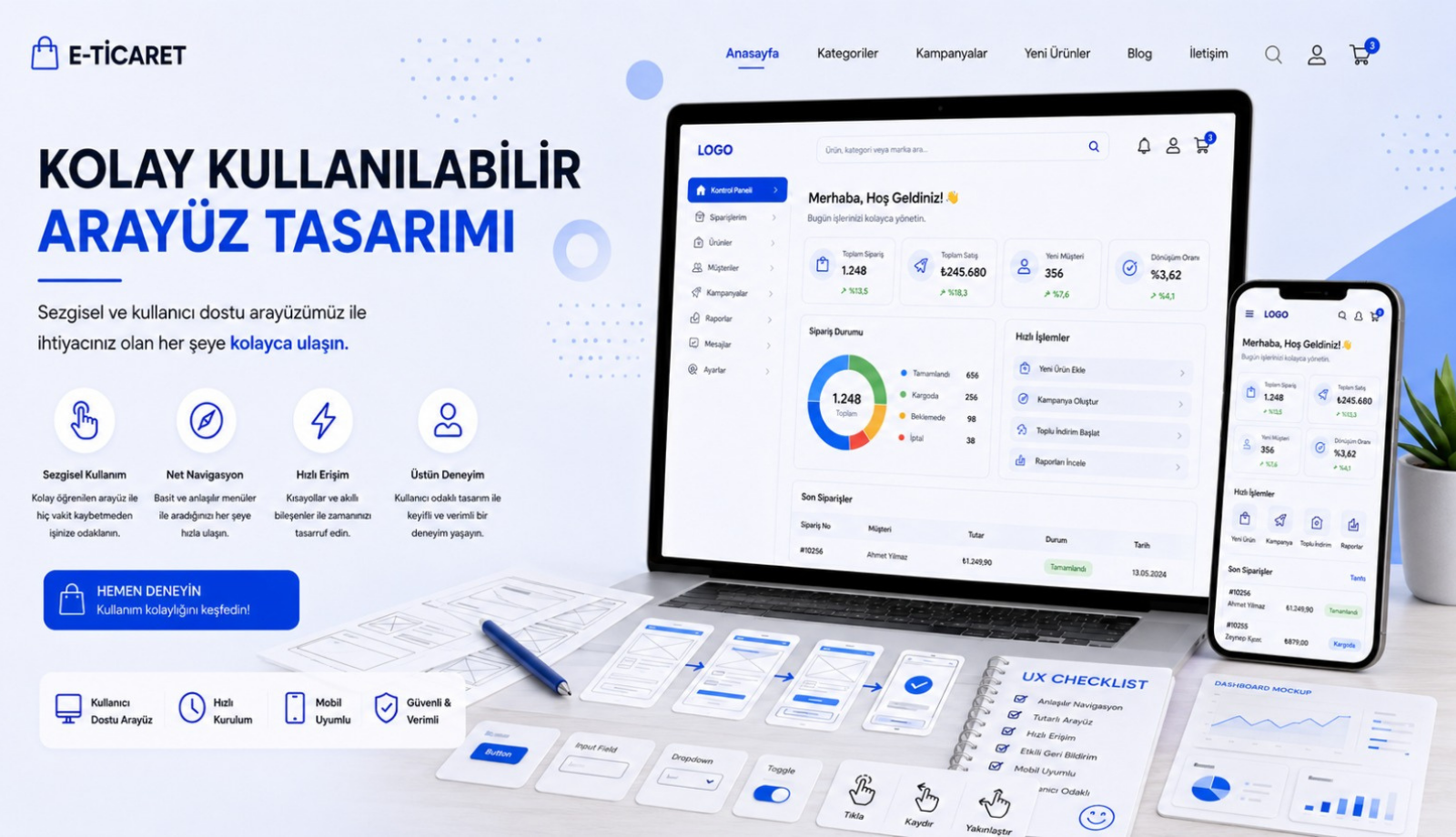 kolay kullanılabilir arayüz, kullanıcı dostu arayüz, kullanıcı deneyimi, web sitesi, web tasarım, kurumsal web sitesi, profesyonel web sitesi, mobil uyumlu web sitesi, SEO uyumlu web sitesi