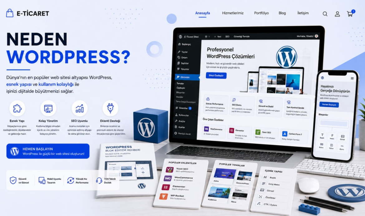 WordPress, WordPress web sitesi, WordPress web tasarım, kurumsal web sitesi, profesyonel web sitesi, SEO uyumlu web sitesi, mobil uyumlu web sitesi