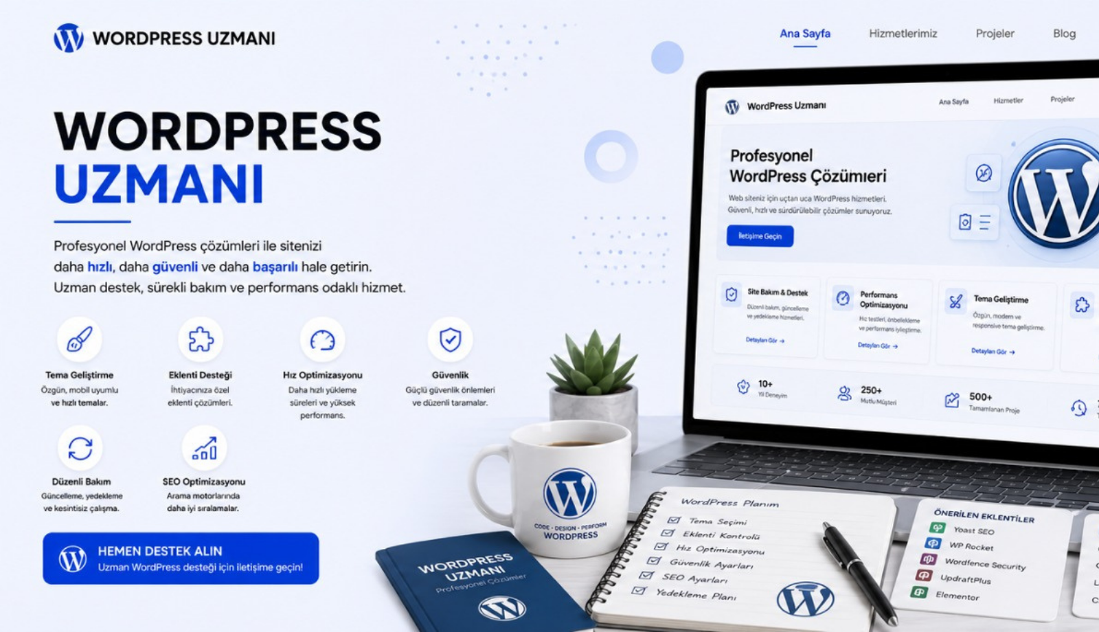 WordPress uzmanı, WordPress site kurulumu, WordPress web tasarım, WordPress SEO uzmanı, WordPress hız optimizasyonu, WordPress bakım hizmeti, kurumsal WordPress web sitesi